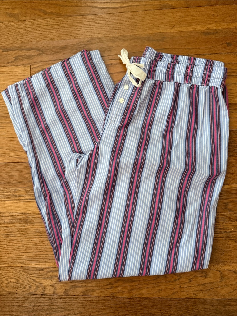 😴 GAP Body blue/pink striped cotton pj bottoms. Size M.